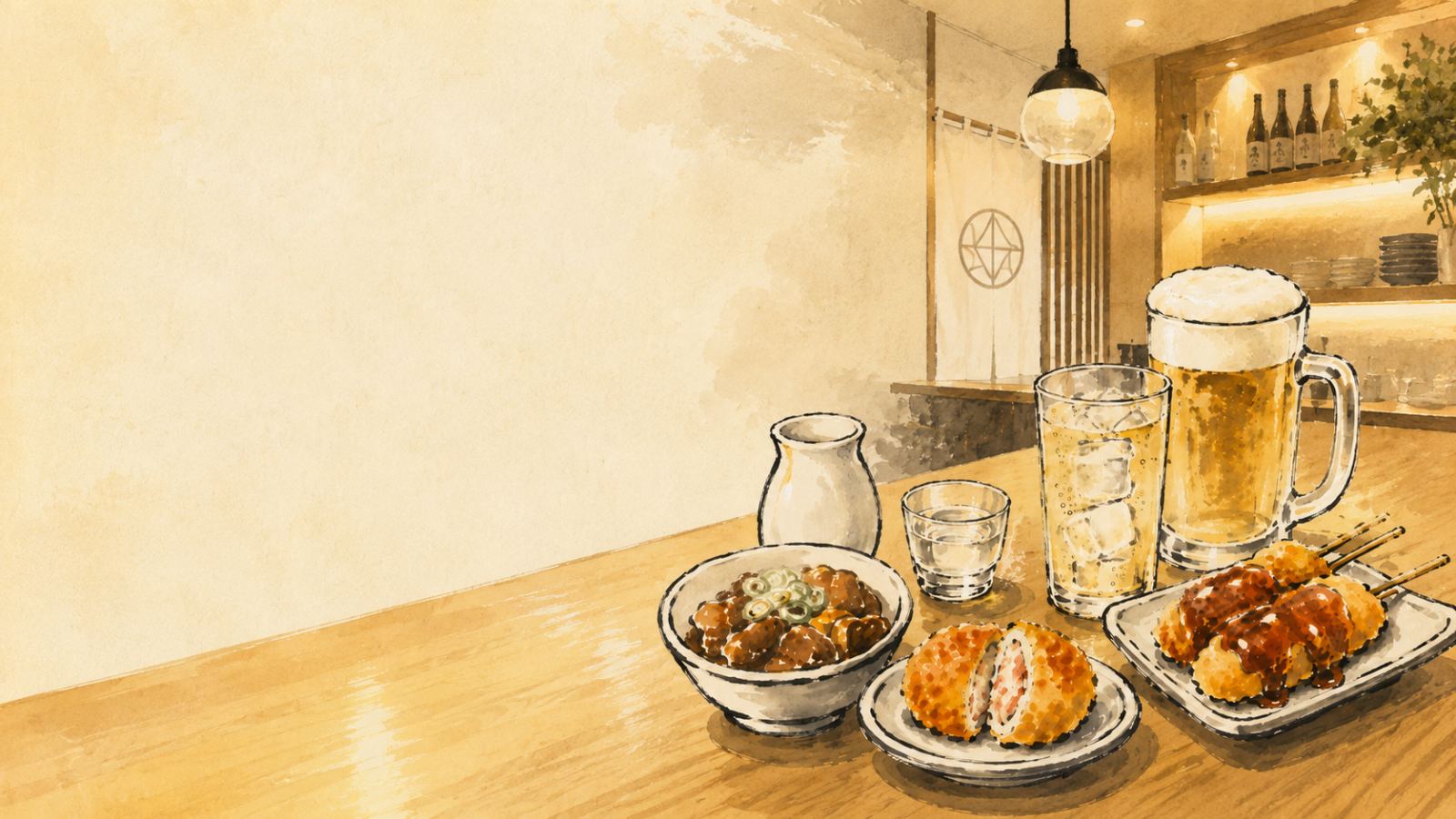 おお島の大衆居酒屋イラスト